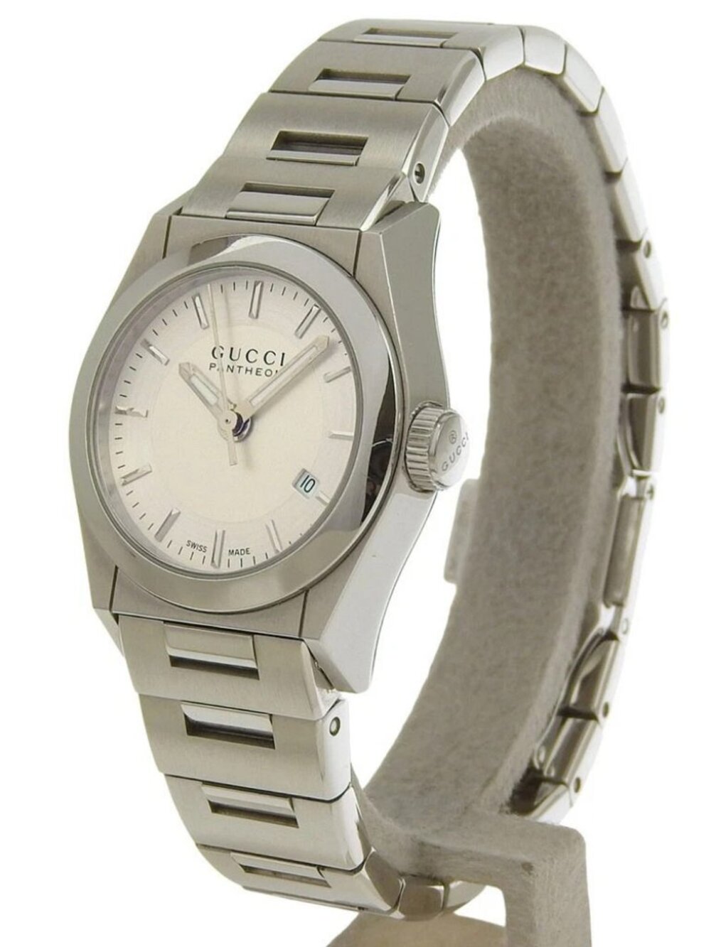 GUCCI Pantheon Watches 115.5 SilverDial Stainless Steel Quartz Analog disp...